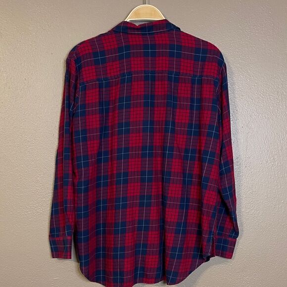Madewell Oversized Boyfriend Edina Plaid Top Size M - Picture 4 of 5
